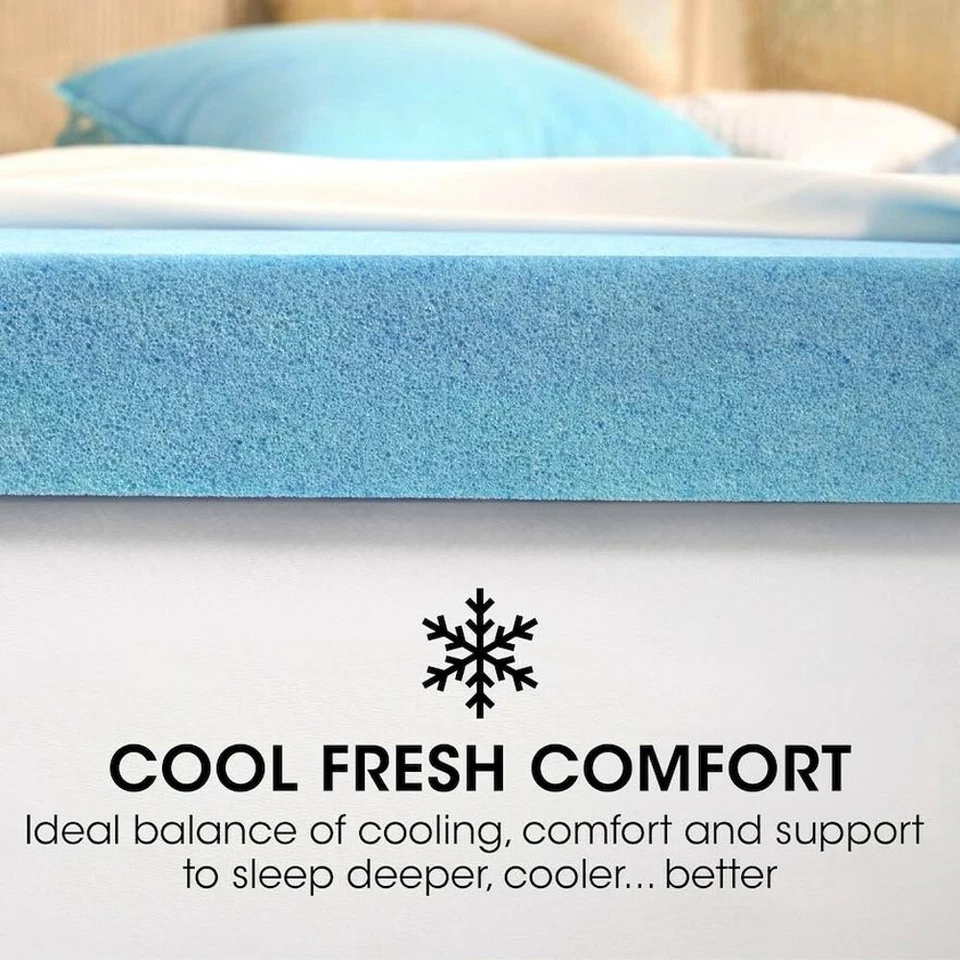 Memory Foam Mattress Topper CAL KING 3" Gel Foam Bed Cooling Cotton Cover Serta - Image 4 of 4