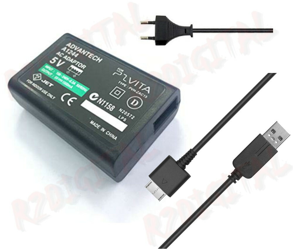 ALIMENTATORE per PLAYSTATION PS VITA CARICA BATTERIE CASA RETE da MURO PSP VITA