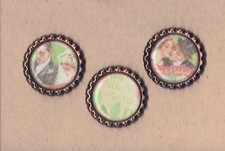 Graphic45 TIME TO CELEBRATE 301 3PC Copper BottleCap Accents HANDMADE