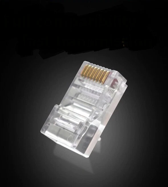 Lot 1 à 100 fiches RJ45 tête a sertir Connecteur réseau LAN Prise Ethernet Embou - Photo 2/3