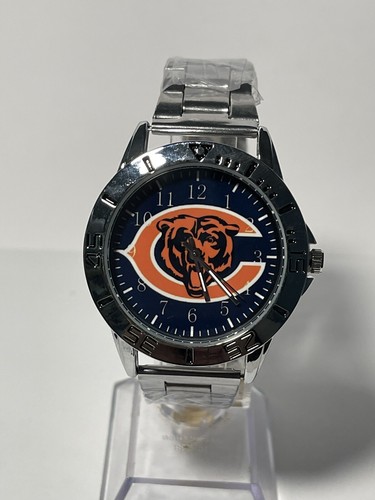 Chicago Bears NFLTeam Logo Men's Stainless-Steel Silver Watch NEW - Picture 9 of 10