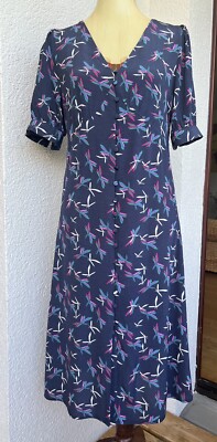La Petite Etoile Paris Kleid Gr. 2 34 blau Libelle Midi Kurzarm Blusenkleid