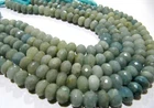 Natural Aquamarine rondelle faceted size 9mm beads strand 10 inches long