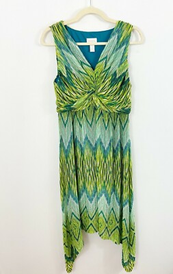 blue and green chevron dress Dots Turquoise Chevron Dress M