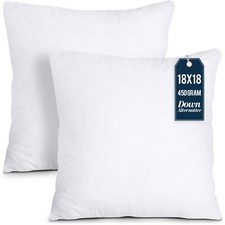 Utopia Bedding Throw Pillows Insert Pack of 2, White - 18 x 18 Inches Bed a...