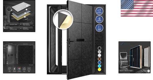 Self-Adhesive Soundproof Door Kit - Eco-Friendly 20 Panels Black Foam Treatment - Picture 2 of 9