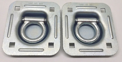 2 pc Recessed Tie Down D-Rings Flatbed Cargo Trailer Flush Mount 5,000 lbs