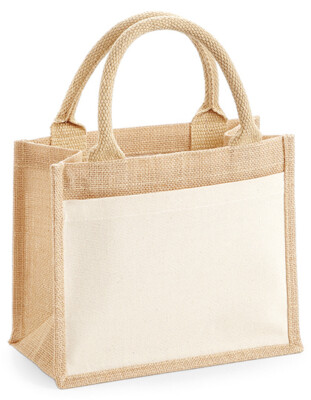 Westford Mill KLEINE JUTETASCHE - Cotton Pocket Jute Gift Bag - NEU WM425