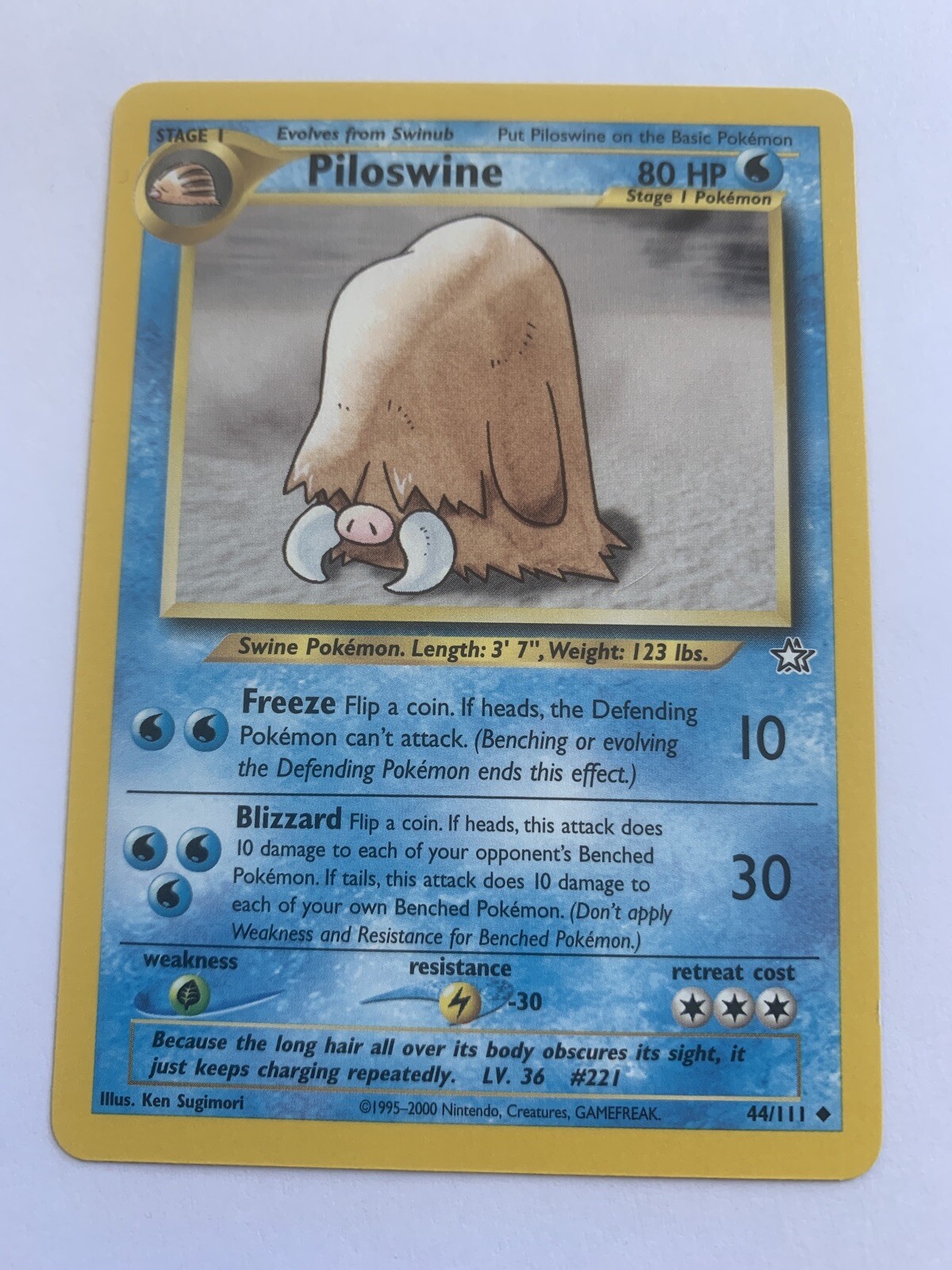 Pokemon Card Neo Genesis Piloswine Uncommon 44/111 NM