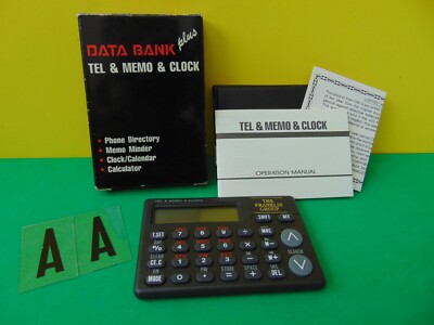 Vintage Data Bank Plus DB50A Tel, Memo, Clock Pocket Size New Battery New Sealed