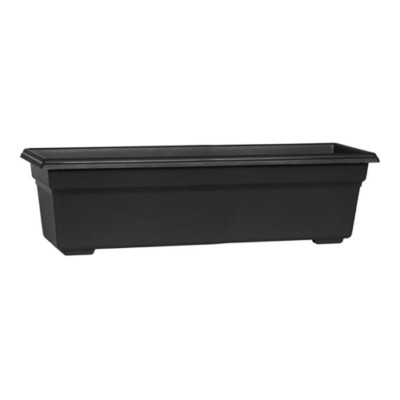 Novelty Countryside Durable Plastic Flower Box Planter, Black, 24in