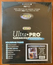 100 NEW Ultra Pro 3 Pocket Pages Platinum Series Cards or Photos up to 4" X 6"