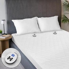 Restful Quilted Water Resistant Heated Mattress Pad Queen SIZE Washable NEW