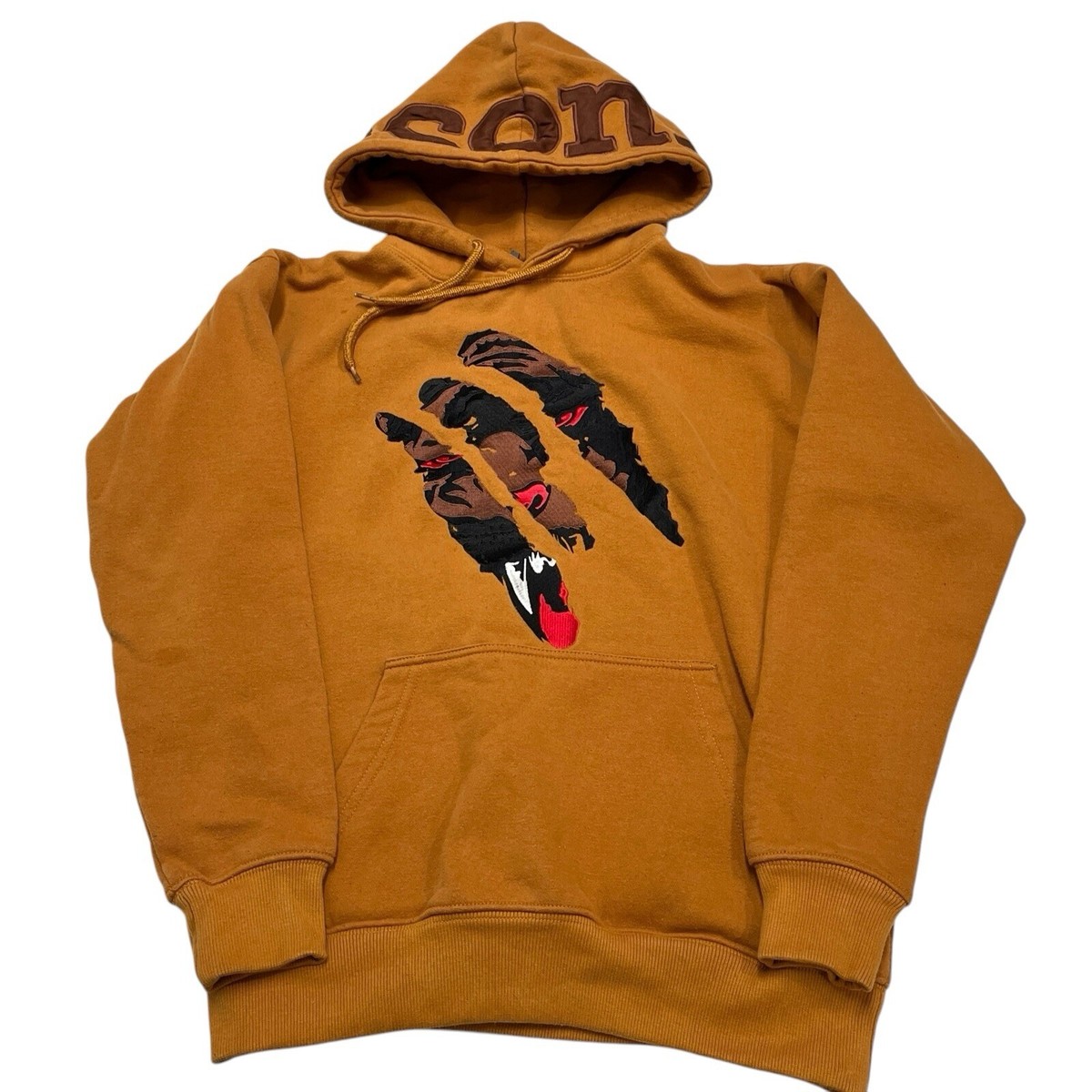 ICON Brand Hoodie Mens M Brown Embroidered Tiger Claw Logo