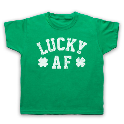 LUCKY AF VIERBLÄTTRIGES KLEEBLATT KLEEBLATT LUSTIGES IRISCHES SPRUCH KINDER T-SHIRT