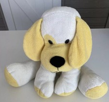 Yellow White Puppy Dog Plush Stuffed Animal Floppy Soft Toy FLAW
