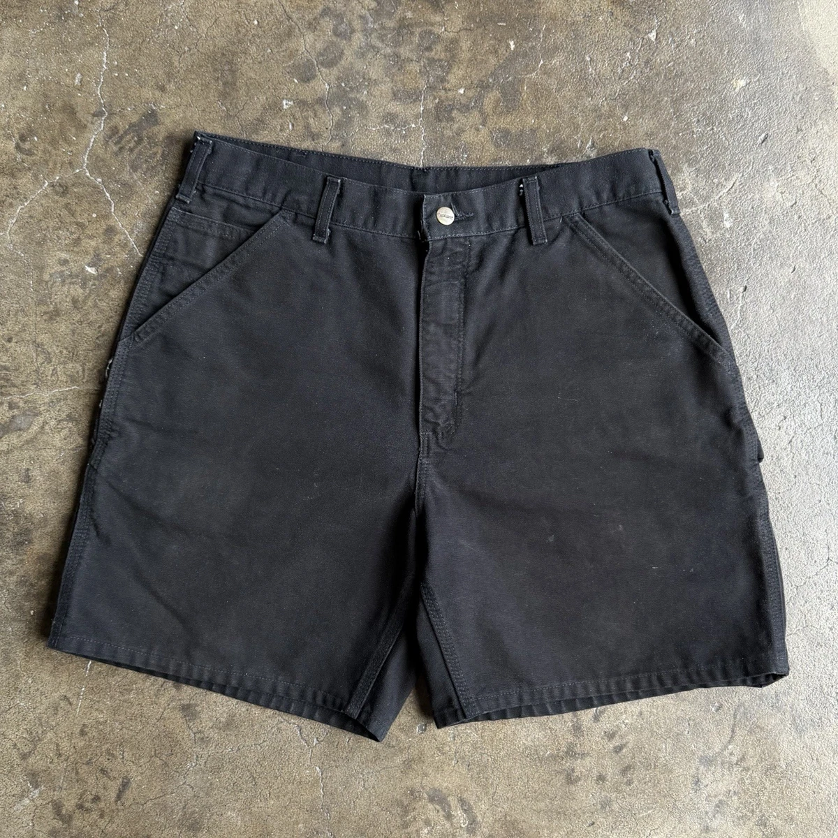 Carhartt B25 BLK ペインターショーツ ブラック 34インチ Carhartt Black Canvas Carpenter Shorts B25 BLK Size 33-34 Vintage