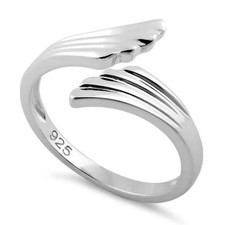 925 Sterling Silver Wings Adjustable Ring