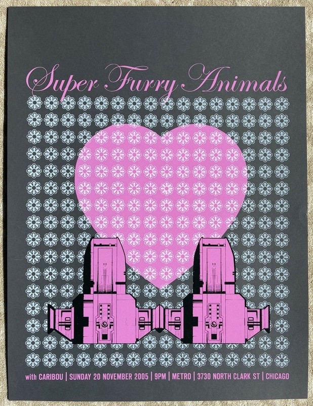 SUPER FURRY ANIMALS Caribou 2005 Indie Rock Concert SCREEN PRINT Poster