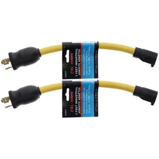 Cal-Hawk CZAILP 1-Foot Heavy Duty Female/Male Plug Adapter 125V (2-Pack)