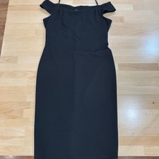 Eliza J Black Off Shoulder Sheath Dress Midi Knee Length Size 8