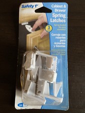 Safety 1st 3 pack White Cabinet  Drawer Spring Latches - New 