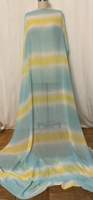 Beautiful Tri-Color Gradient Fade Poly Chiffon Fabric 2.75 Yards Long 60''Wide