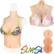 Realistic C-G Cup Fake Boobs For Crossdresser Silicone Breast Forms Breast Plate
