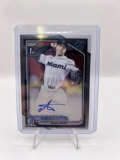 Topps 2024 Bowman Draft Chrome Prospect Auto Rookie Aiden May Marlins CPA-AM