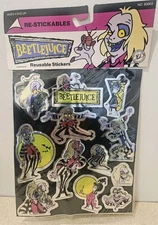 New 1989 the Geffen Film Co. Beetlejuice Vintage Stickers Re-Stickables Sealed 