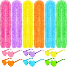 Feather Boas Party Pack 12PCS Artificial Boa 2m/6.6ft, Colorful