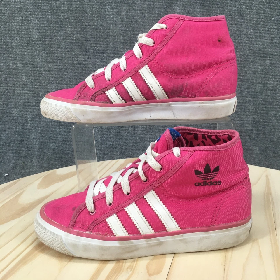 Adidas Zapatos Juveniles 2 Nizza Tenis Medianos Rosa Lona Con Cordones Alto Top Informal M25267 Foto 2 de 4