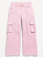 NWT Old Navy Girls  Pink Baggy High-Rise Wide Leg Cargo Pants 20 Plus Pink CUTE 