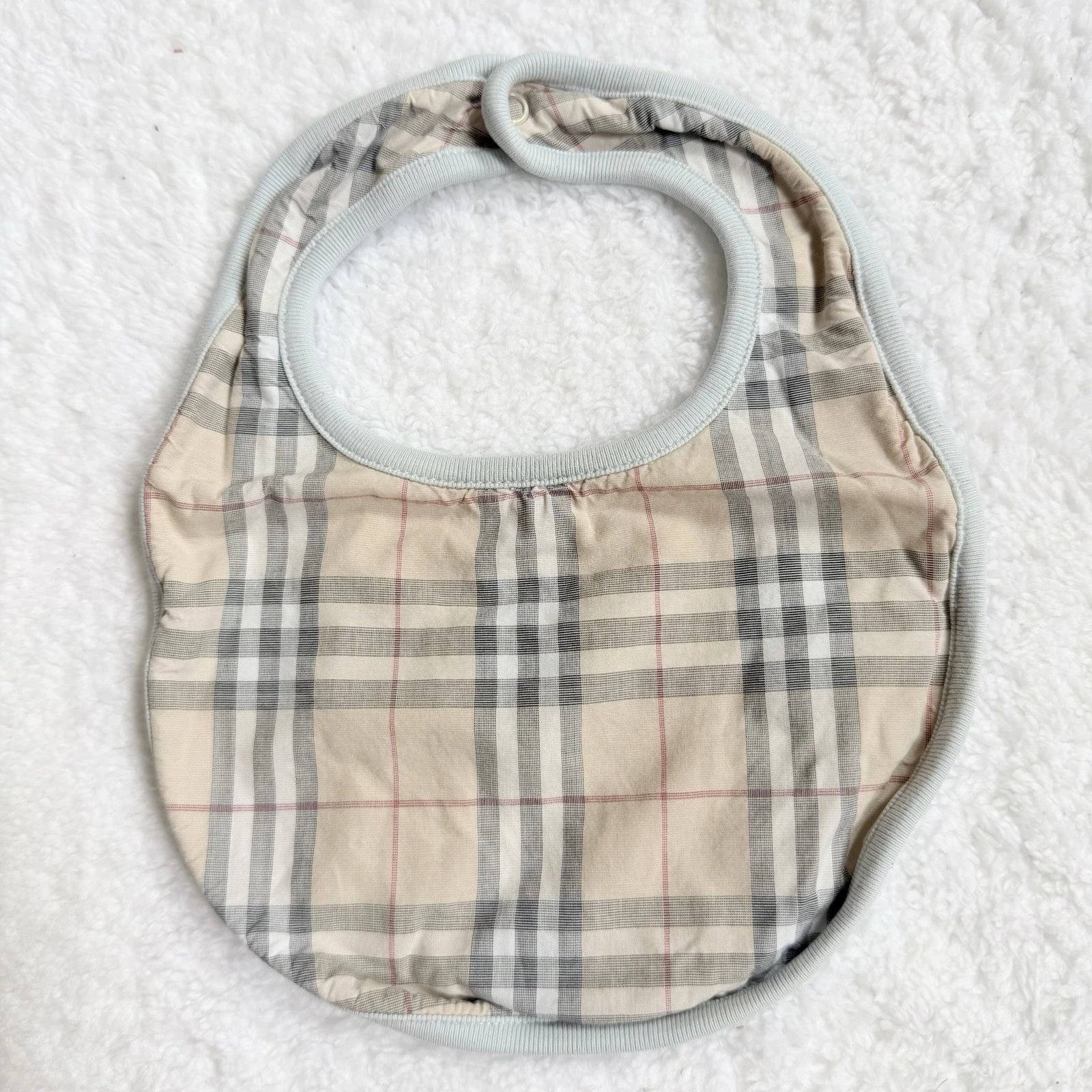Burberry Baby Bib Infant Boy Unisex Sheep Nova Check Beige Plaid Cotton Blue
Opens in a new window o