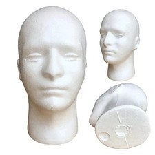 Mens Foam Head Polystyrene Male Hat Stand Display Rack Mannequin Head Model UK