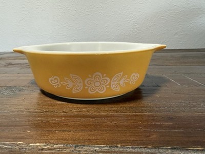 Pyrex CorningWare 471   500 mlOval Yellow/White Floral Casserole