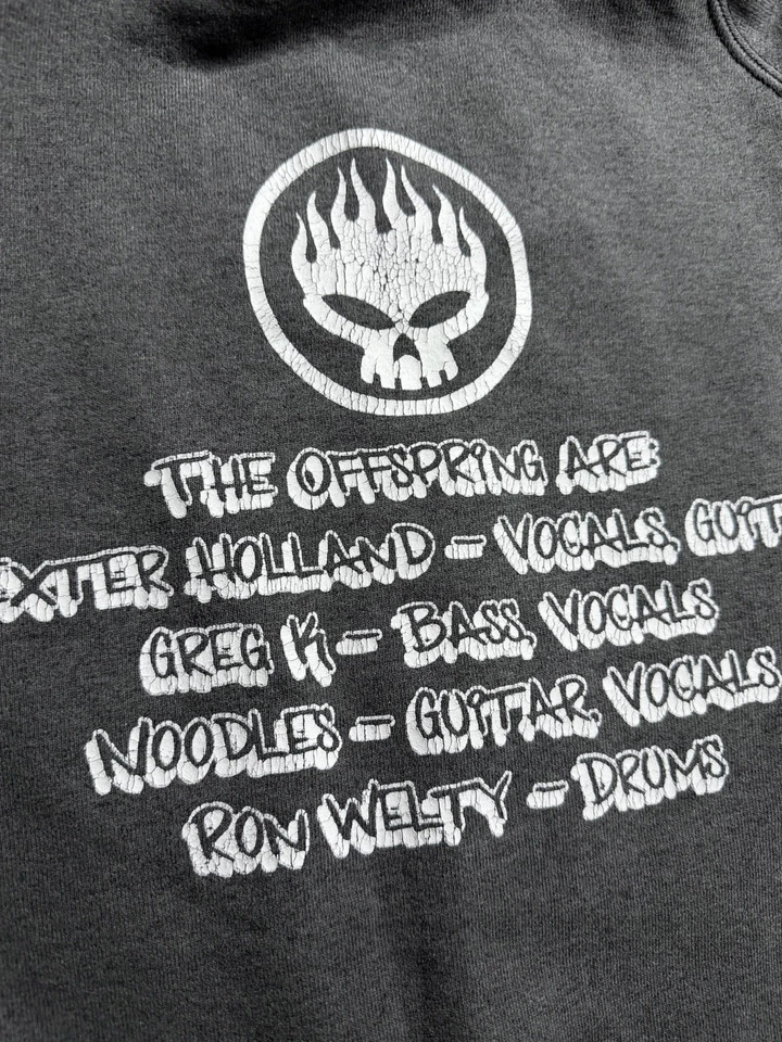 Vintage 90s/00s The Offspring Hoodie European Screen Stars Gray XL - image 4 of 4