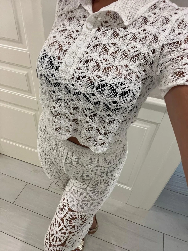 Coordinato Donna In Cotone Bianco - Immagine 2 di 4
