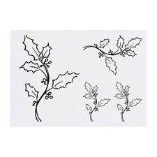 4 x 'Sprig Of Holly' Temporary Tattoos / Transfers TO00013998 