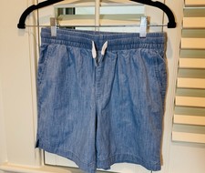 Vineyard Vines Boys Pull On Chambray Shorts Blue Size 12 Pockets Whale Logo