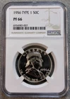 1956 Franklin Half Dollar Type 1 50C NGC PF66