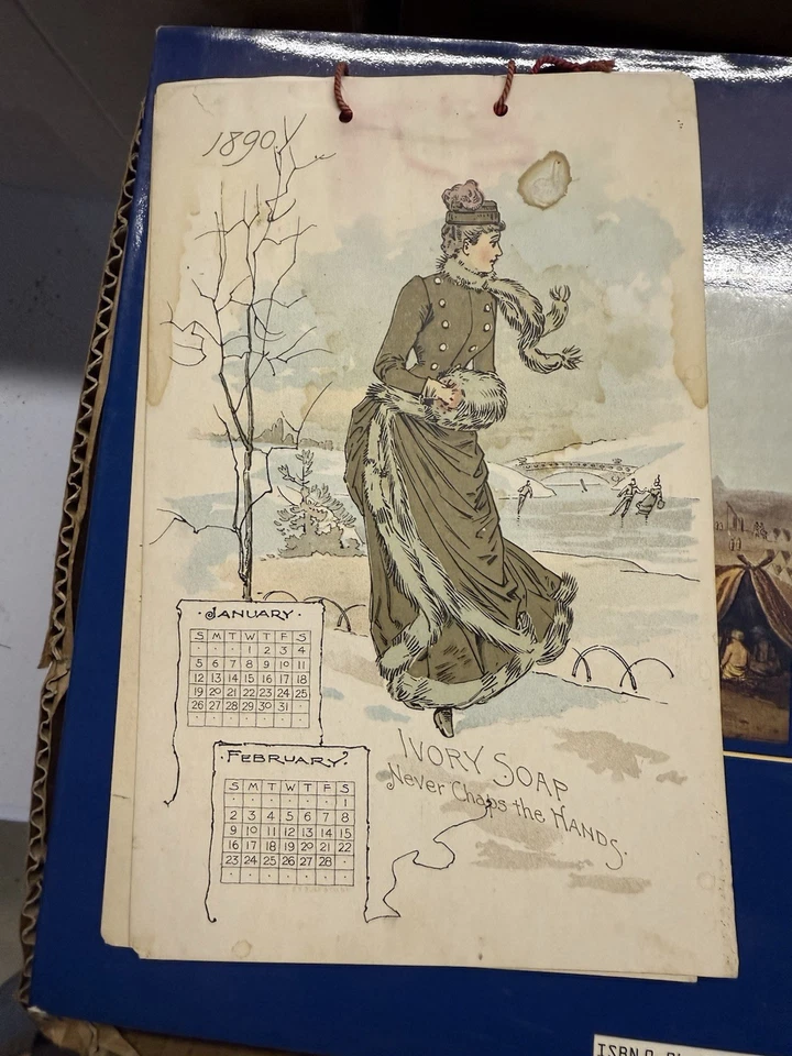 Vintage Ivory Soap Advertising Calendar For 1890. Color Illustrations. - Image 4 of 4