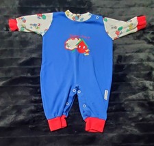 Vtg Health-Tex One Piece Outfit 6-9 Month School Fun Animals Snap Leg Colorful