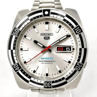 SEIKO 5 SPORTS Vintage Uhr 7S36-0070 Checker Grand Prix funktioniert