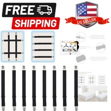 Adjustable Bed Sheet Straps Clips, Elastic Mattress Sheet Fasteners Holder an...