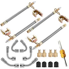 Valve Stem Extenders,4Pcs 7Inch/180mm Dual Flexible Stainless Steel Braided