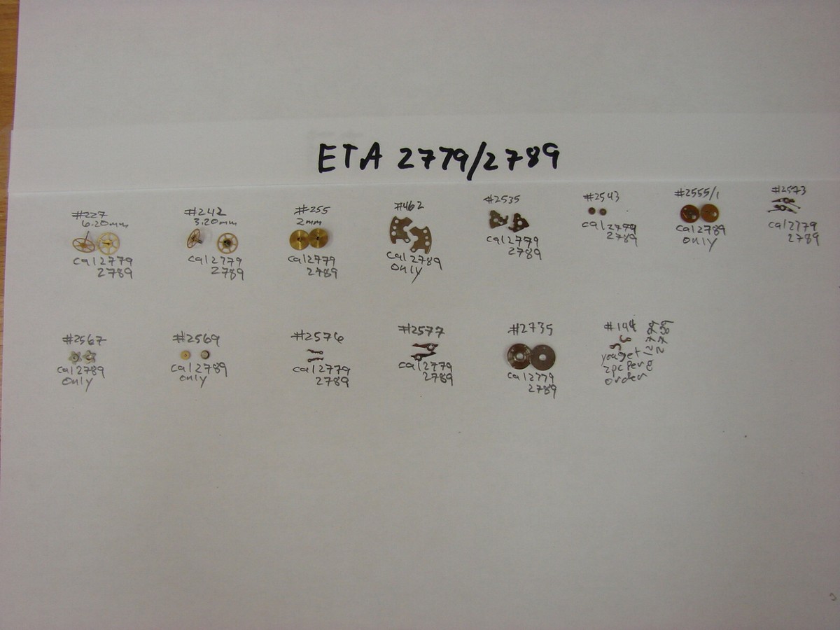 置物 ETA ETA 2779, 2789 wristwatch parts, calendar parts & wheels