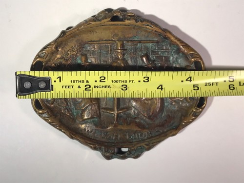 SELTEN Vintage Messing Platte Wandbehang 5,5 x 4,25" WALISISCHE DAMEN Plakette Aschenbecher - Bild 9 von 24