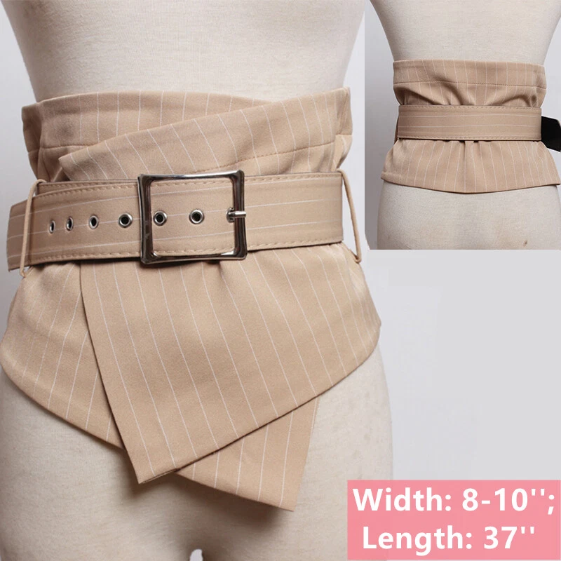 Cinturón corsé vintage a cuadros cintura ancha cincha cintura elástica para abrigo de vestir Foto 2 de 4