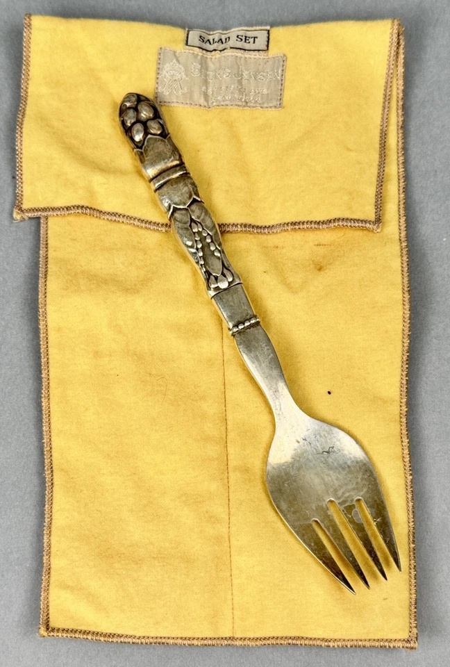 Tenedor de servir vintage Georg Jensen plateado - ornamental #54 Foto 2 de 4